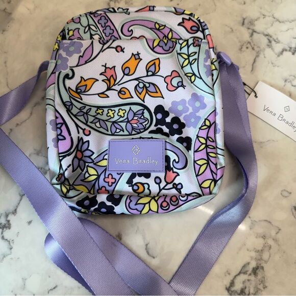 Vera Bradley Maddalena Paisley Floral Crossbody Bag RFID nwt - Lavender - Picture 4 of 9